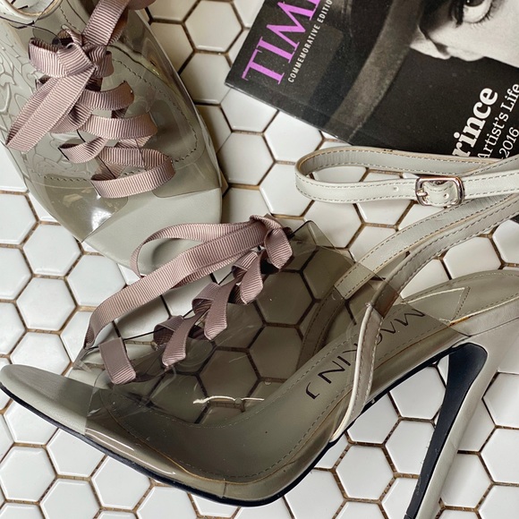 Grey Transparent Heel Lace Up - Picture 2 of 2